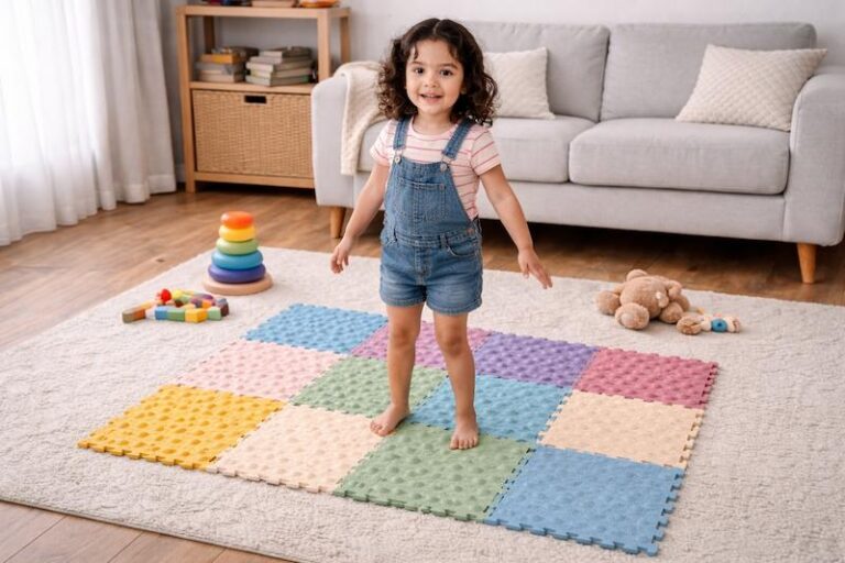 Quais critérios observar ao avaliar tapetes sensoriais infantis para casa